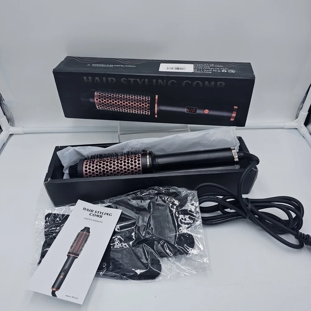1.5” Thermal Round Brush Heated Curling Brush Volumizing Ceramic Tourmaline